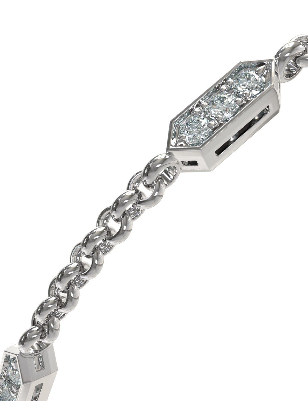 Браслет из белого золота c бриллиантами