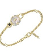 Браслет из лимонного золота c ониксом и перламутром