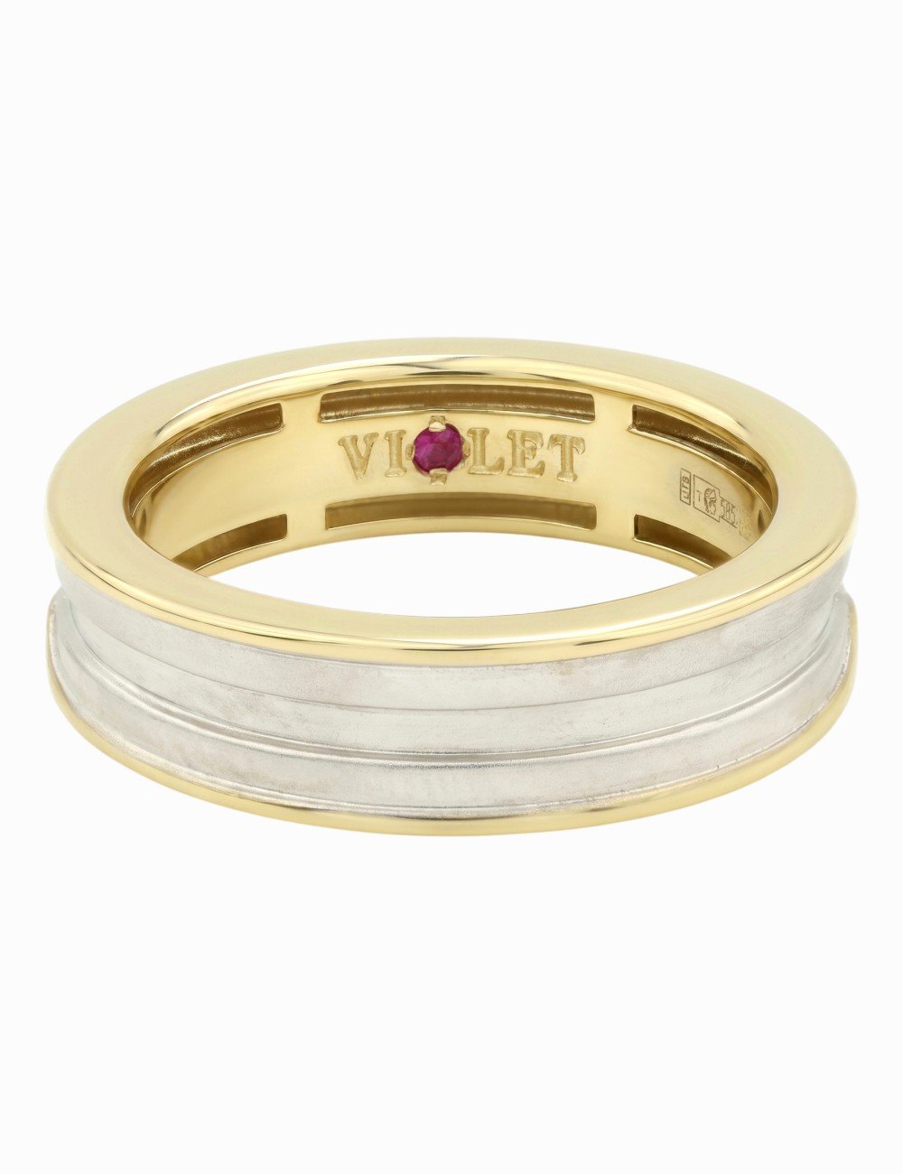 Кольцо из лимонного золота c рубином