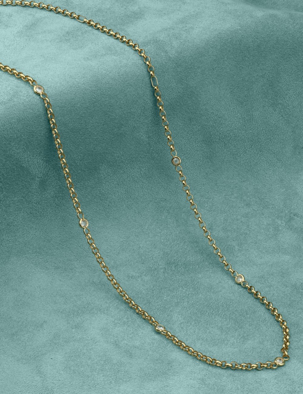 Цепь из лимонного золота c фианитом