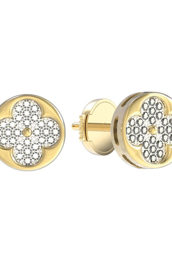 Серьги из лимонного золота c бриллиантами