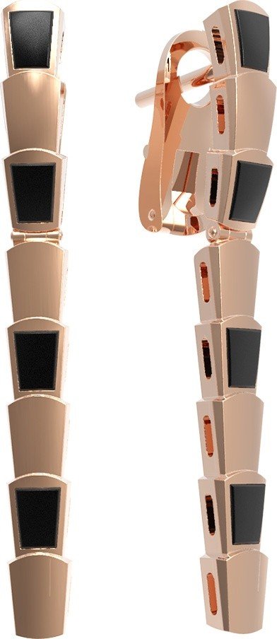 Серьги из золота c ониксом