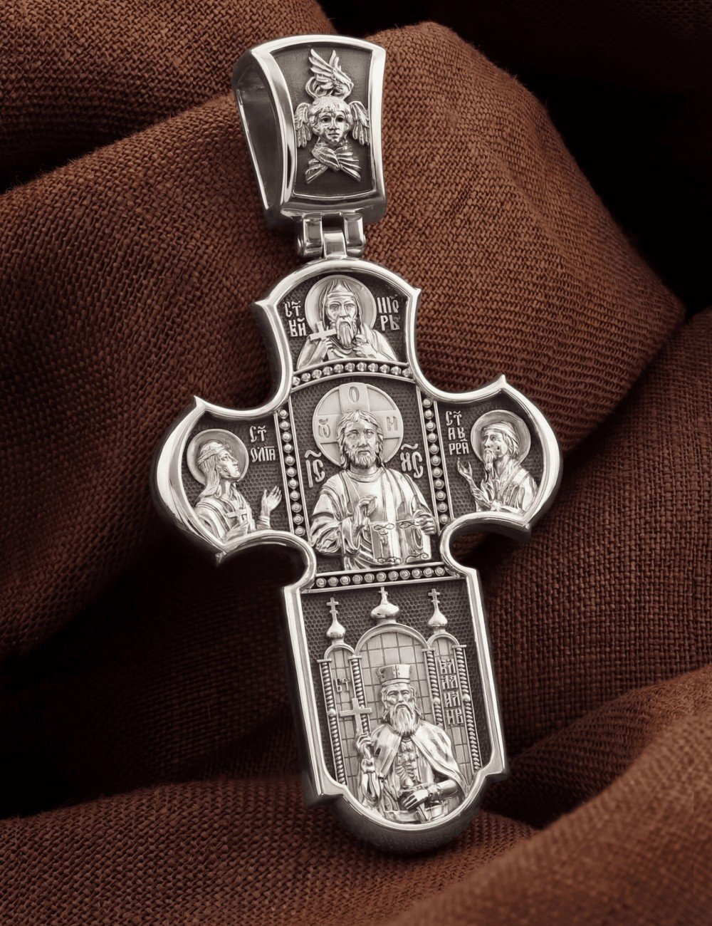 Крест из белого золота