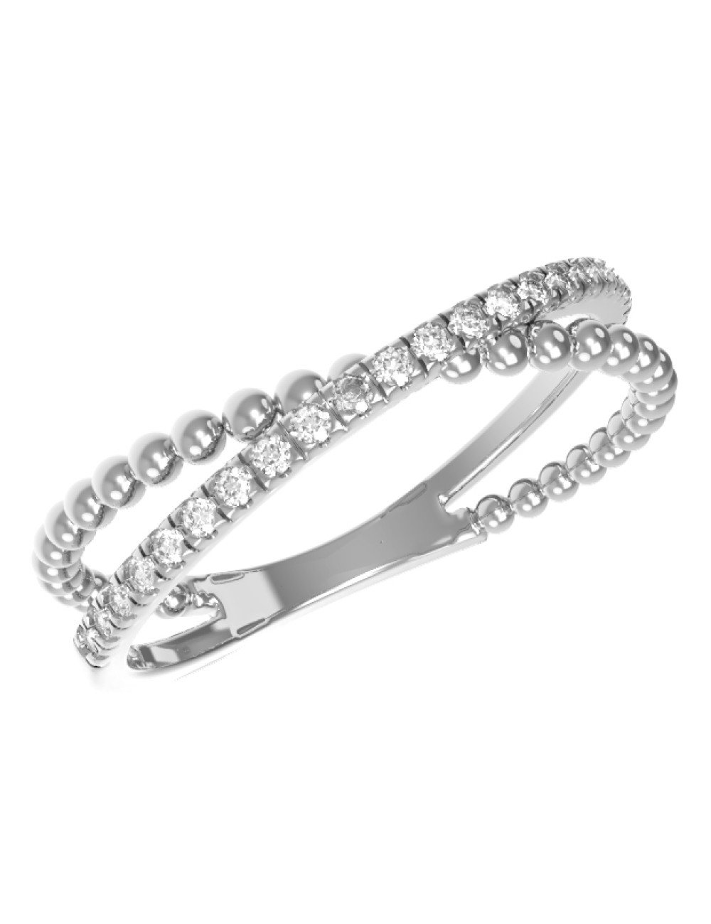 Кольцо из белого золота c бриллиантами