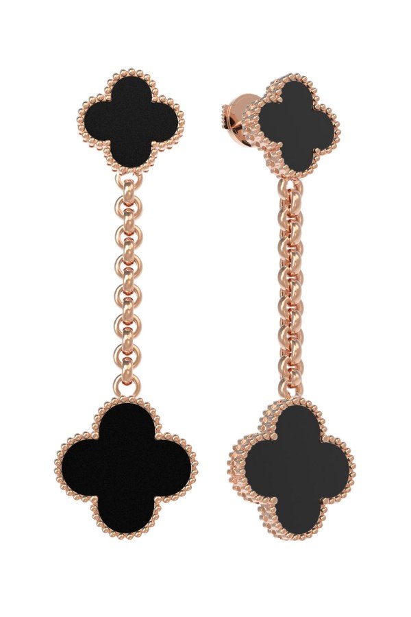 Серьги из золота c ониксом