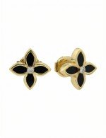 Серьги из лимонного золота c бриллиантами и ониксом