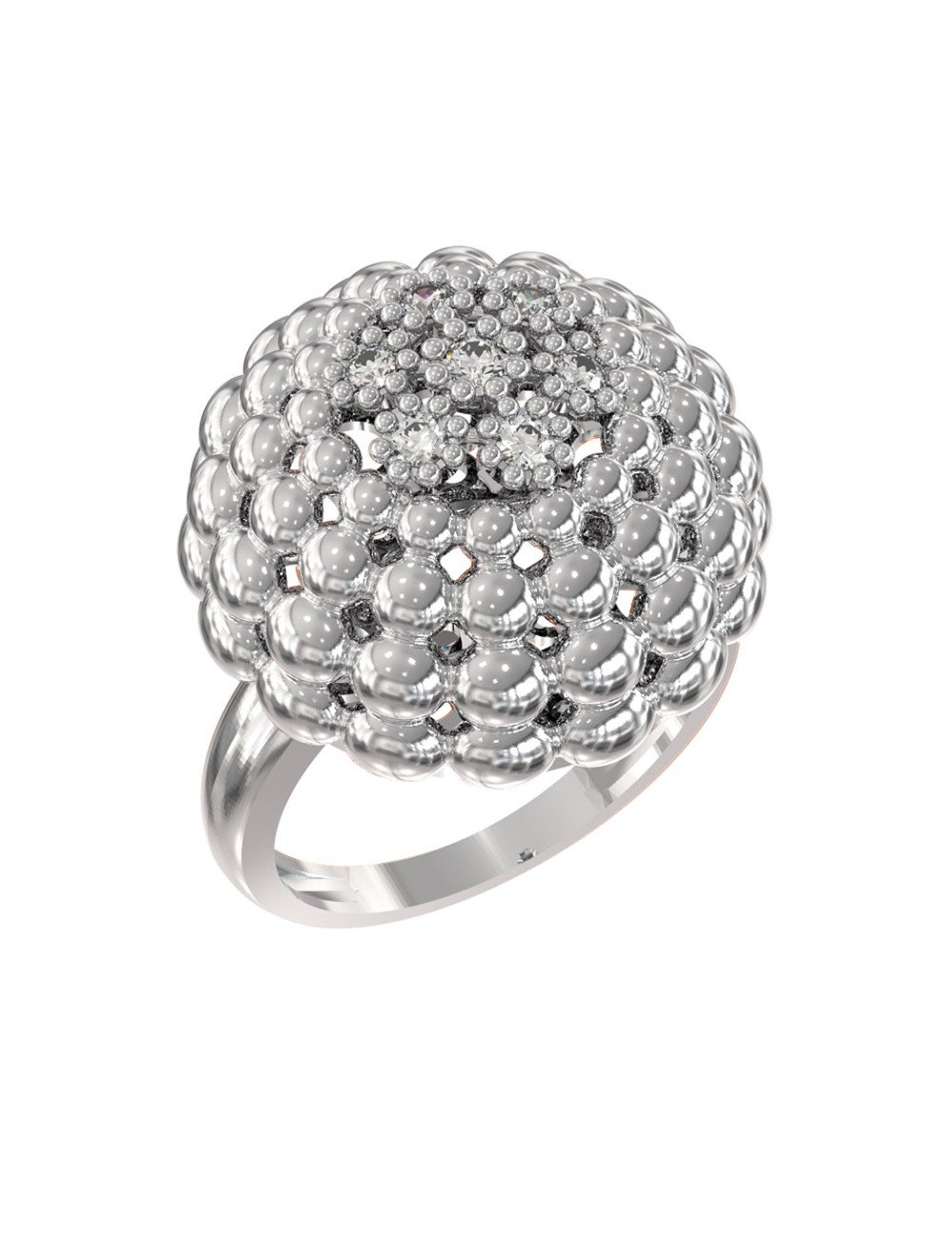 Кольцо из белого золота c бриллиантами