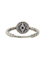 Кольцо из белого золота c бриллиантами и лазуритом