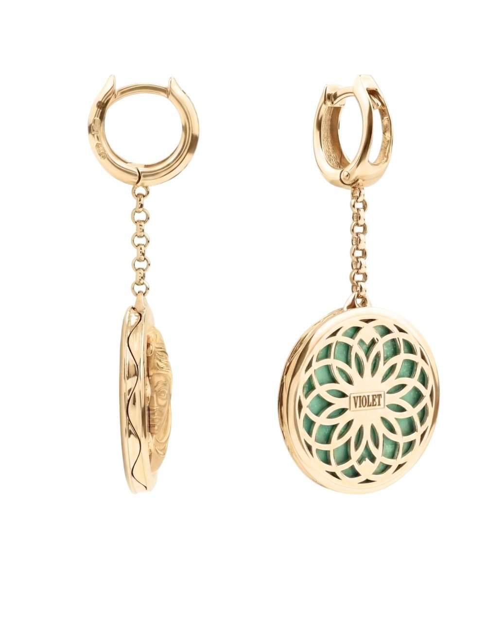 Серьги из золота c бирюзой и лазуритом