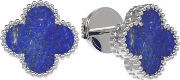 Серьги из белого золота c лазуритом