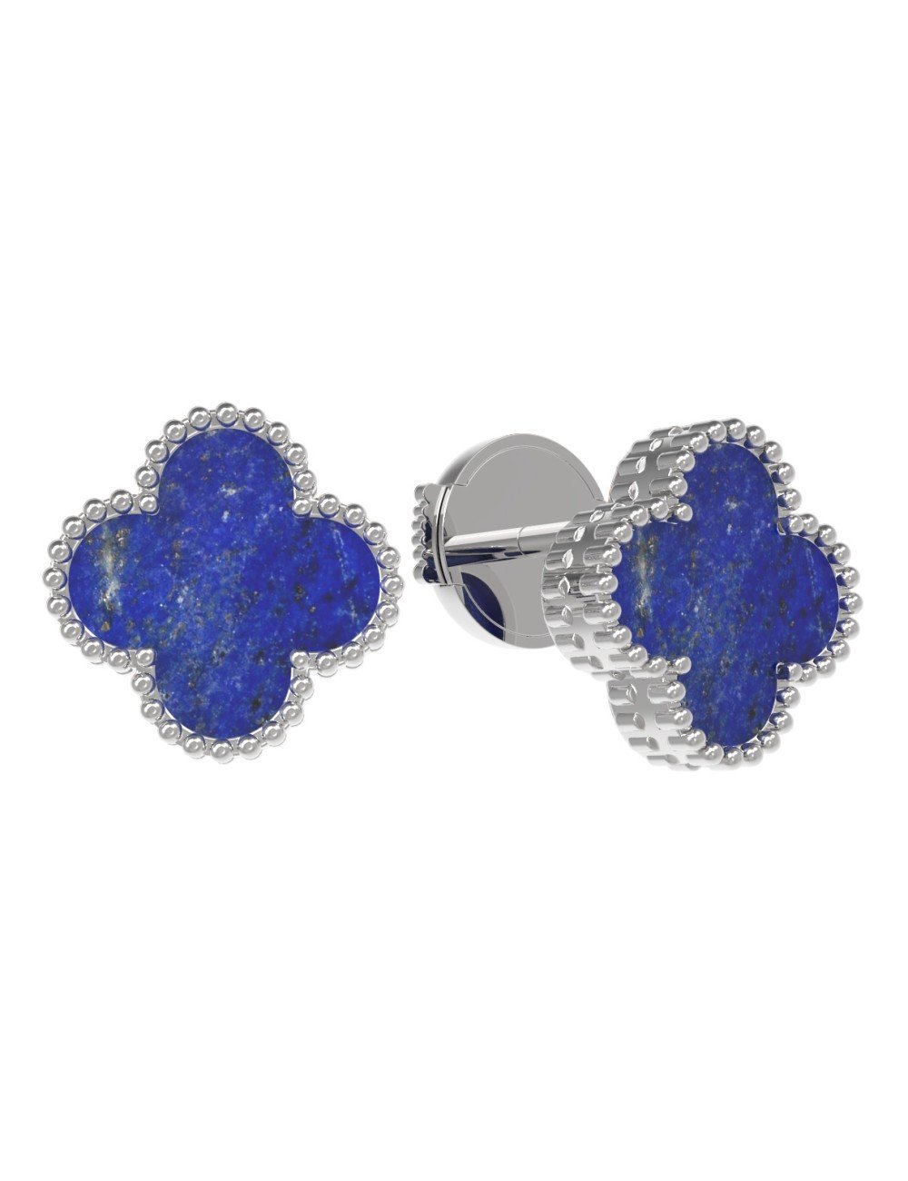 Серьги из белого золота c лазуритом