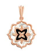 Подвеска из золота c ониксом и перламутром