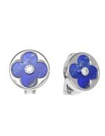 Серьги из белого золота c бриллиантами и лазуритом