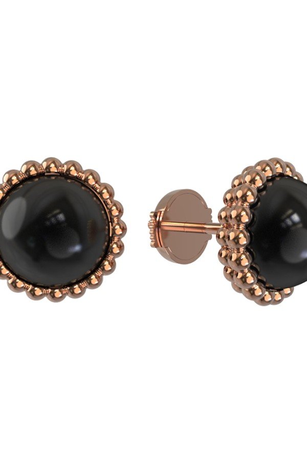 Серьги из золота c ониксом