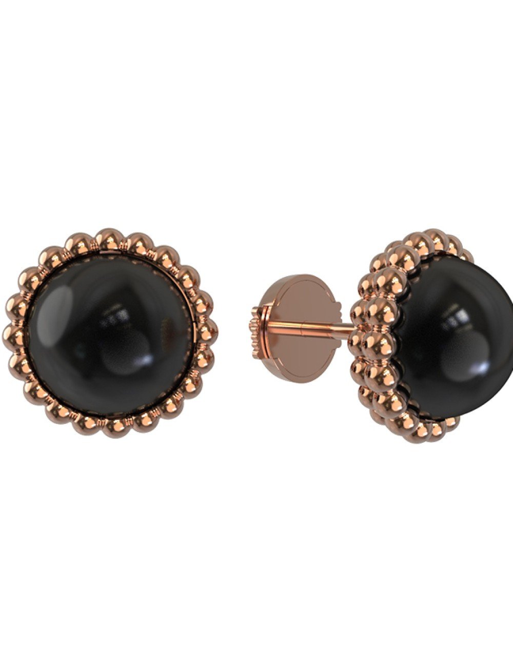 Серьги из золота c ониксом