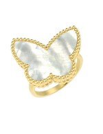 Кольцо из лимонного золота c перламутром