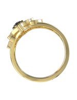 Кольцо из лимонного золота c бриллиантами