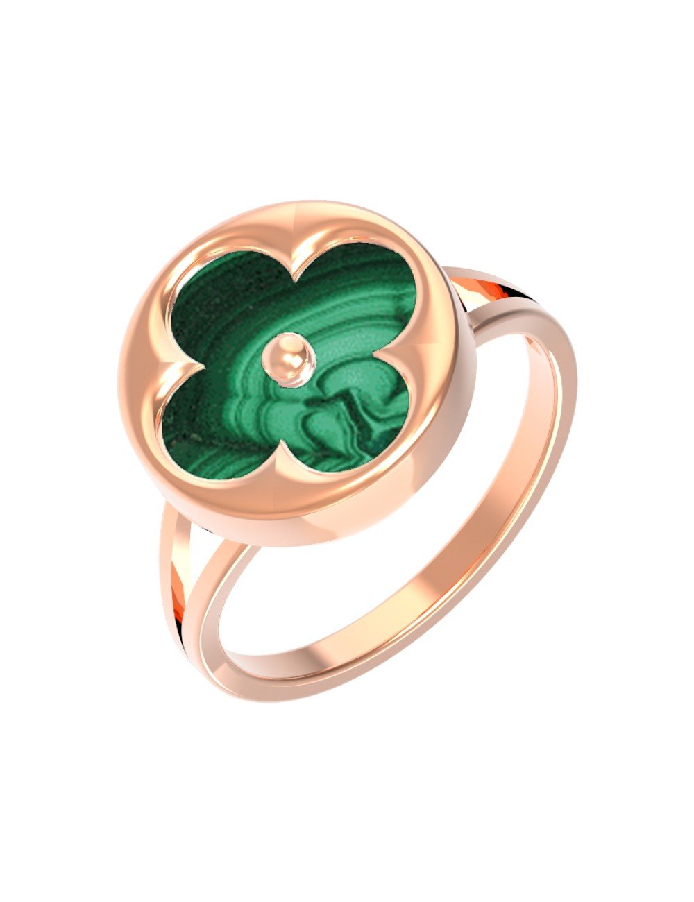 Кольцо из золота c малахитом