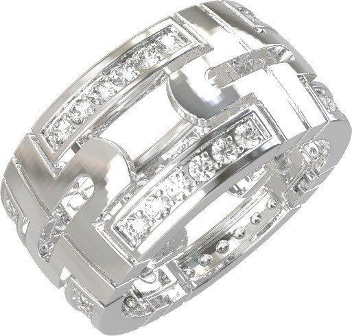 Кольцо из белого золота c бриллиантами