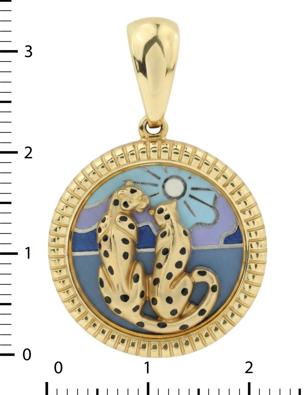 Подвеска из лимонного золота c эмалью