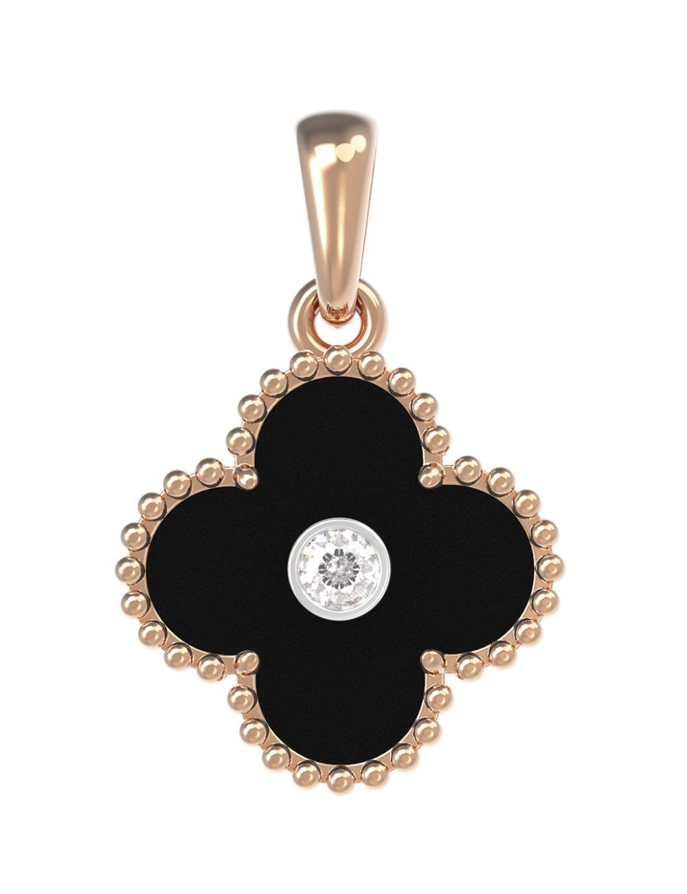 Подвеска из золота c бриллиантами и ониксом