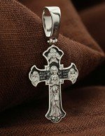 Крест из белого золота c бриллиантами