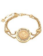 Браслет из лимонного золота c ониксом и перламутром