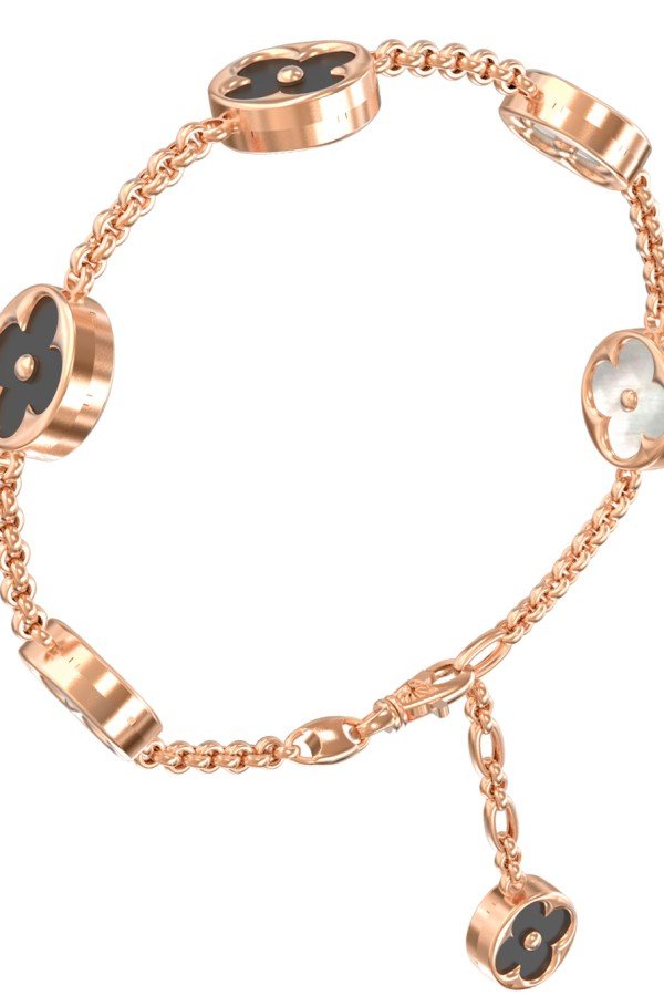 Браслет из золота c ониксом и перламутром