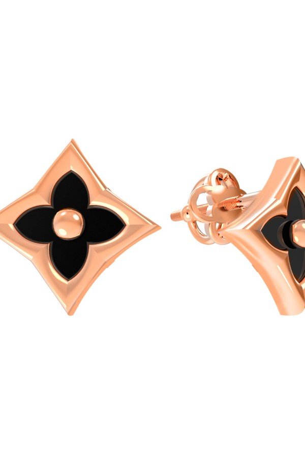 Серьги из золота c ониксом