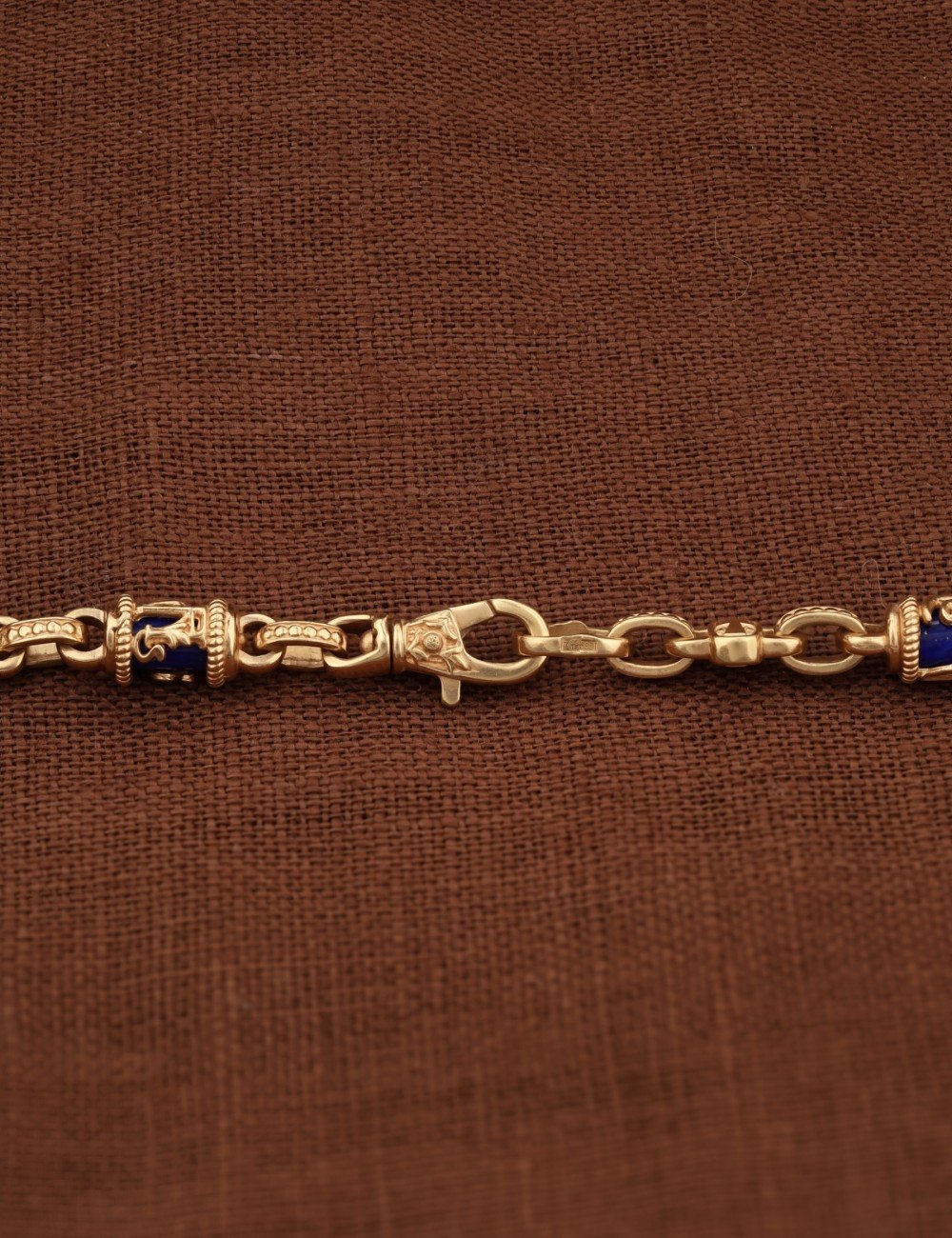 Цепь из золота c лазуритом