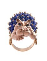 Кольцо из золота c эмалью и лазуритом