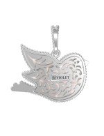 Подвеска из белого золота c эмалью и перламутром