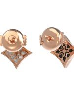 Серьги из золота c бриллиантами, ониксом и перламутром