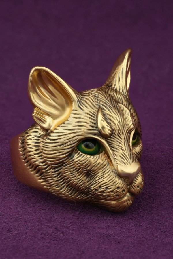 Кольцо из лимонного золота c эмалью