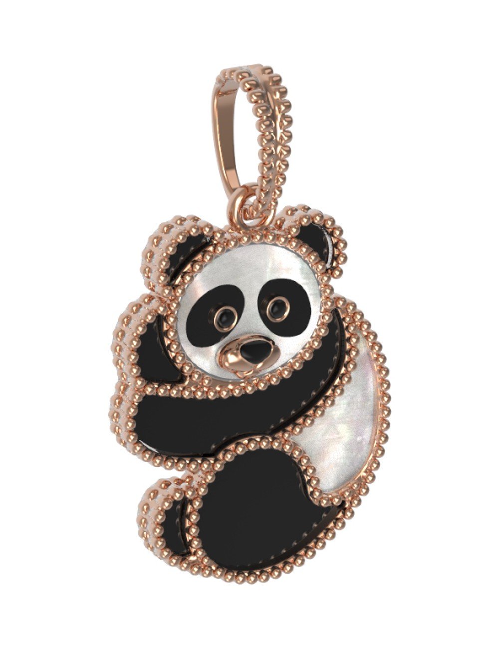 Подвеска из золота c эмалью, ониксом и перламутром