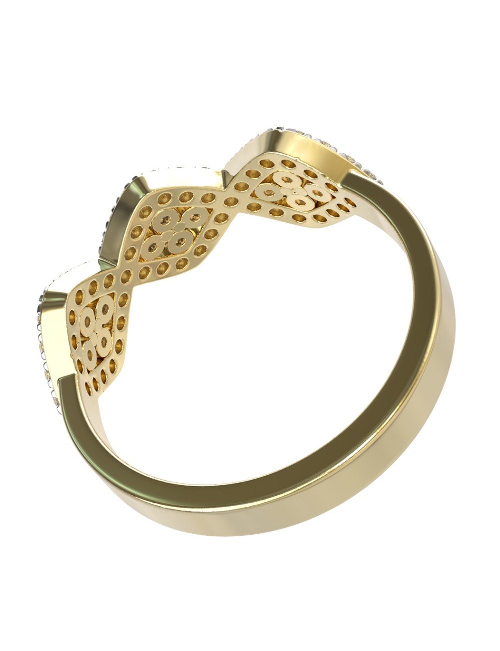 Кольцо из лимонного золота c бриллиантами