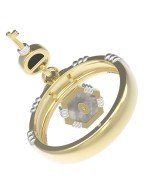 Кольцо из лимонного золота c ониксом и перламутром