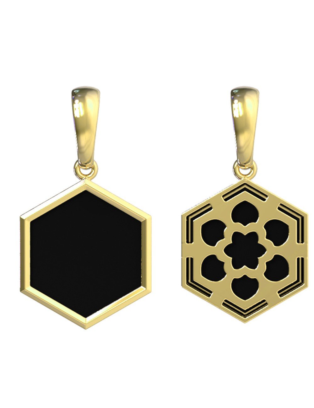 Подвеска из лимонного золота c ониксом