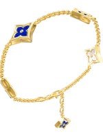 Браслет из лимонного золота c лазуритом и перламутром