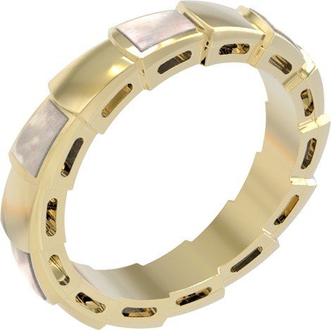 Кольцо из лимонного золота c перламутром