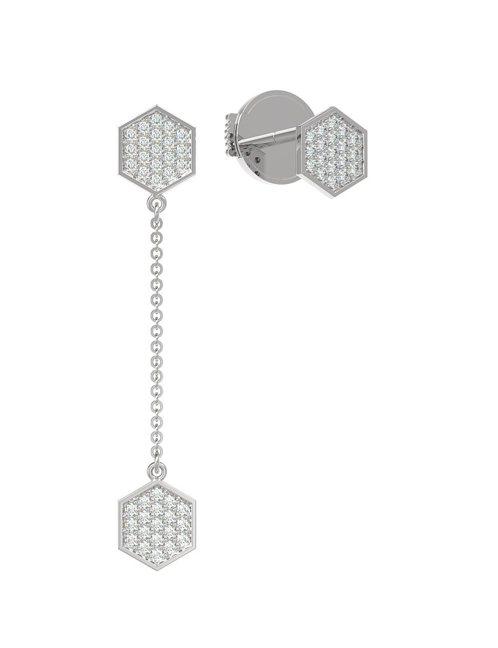 Серьги из белого золота c бриллиантами