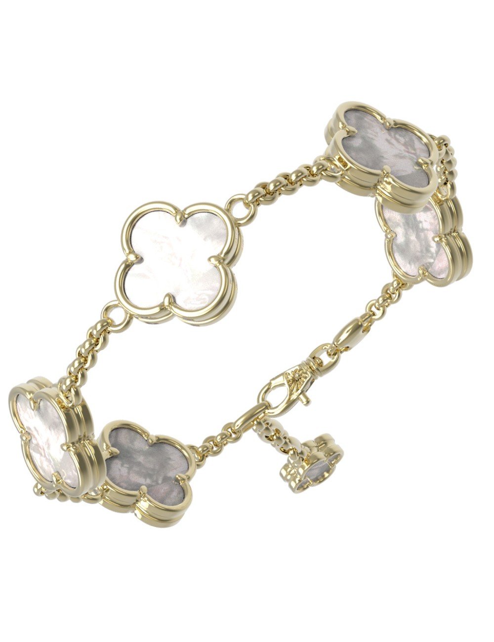 Браслет из лимонного золота c перламутром