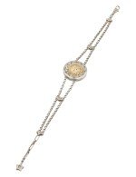 Браслет из белого золота c ониксом и перламутром