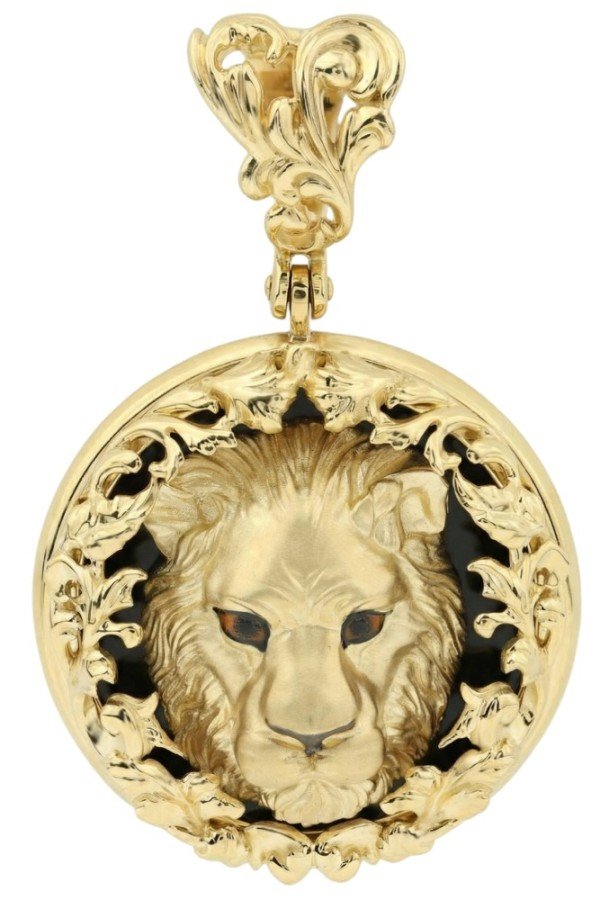 Подвеска из лимонного золота c эмалью и ониксом