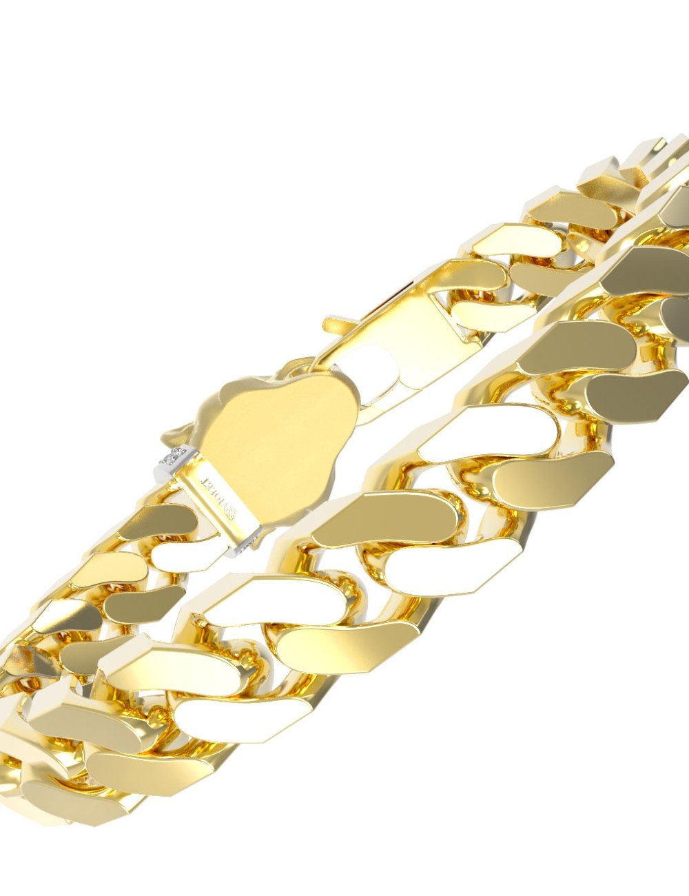 Браслет из лимонного золота c бриллиантами и изумрудом