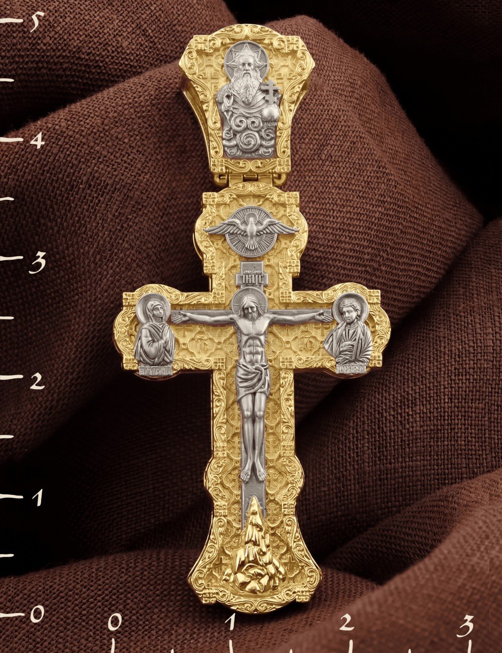 Крест из лимонного золота