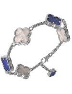 Браслет из белого золота c лазуритом и перламутром