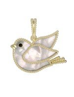 Подвеска из лимонного золота c эмалью и перламутром