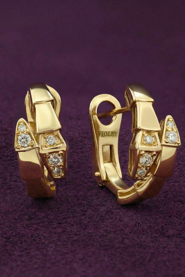 Серьги из лимонного золота c бриллиантами