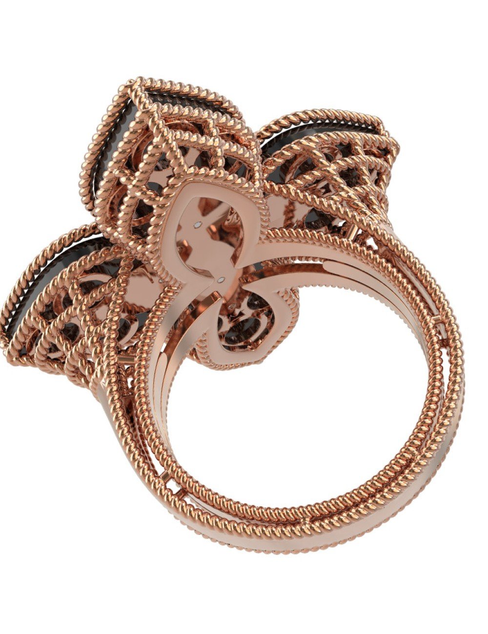 Кольцо из золота c бриллиантами и ониксом